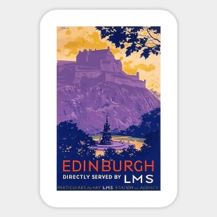 Edinburgh, Scotland - Vintage Travel Poster Design Sticker